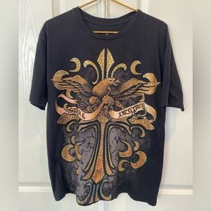 Last Hold Graphic front/back Seek And Destroy Eagle Tee - L